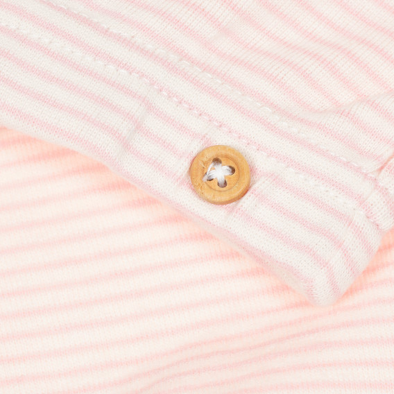 Памучен панталон за бебе в бяло-розово райе Tape a l'oeil 170552 3
