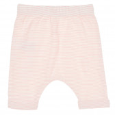 Памучен панталон за бебе в бяло-розово райе Tape a l'oeil 170553 4