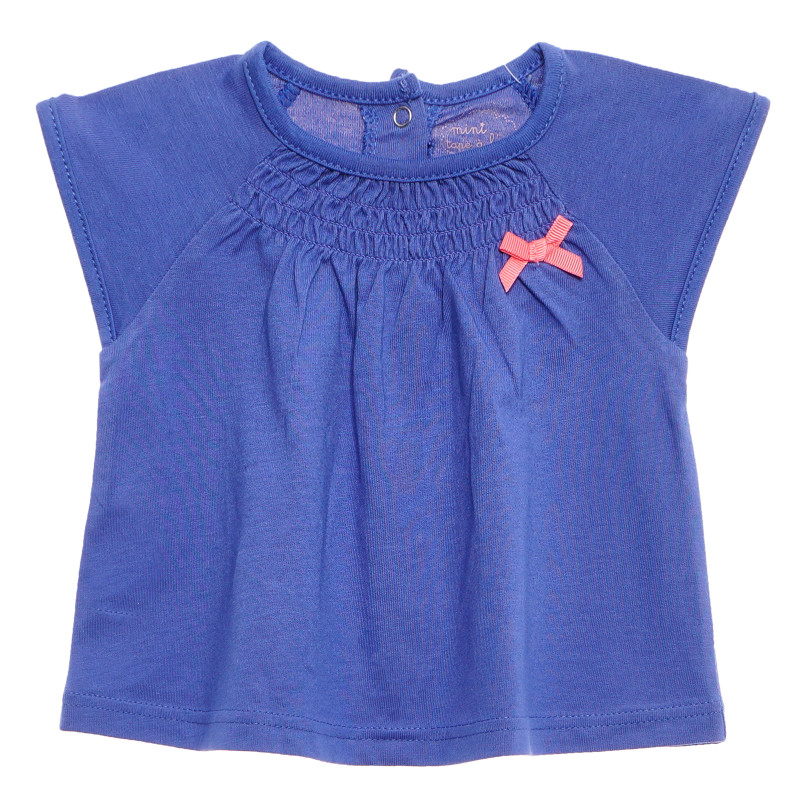Памучна блуза с къс ръкав за бебе, синя  170597