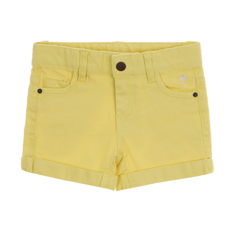 Памучен панталон за момиче жълт  170616