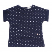 Памучна тениска за бебе за момиче синя Tape a l'oeil 170702 