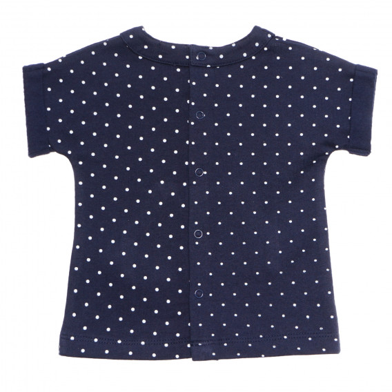 Памучна тениска за бебе за момиче синя Tape a l'oeil 170705 4