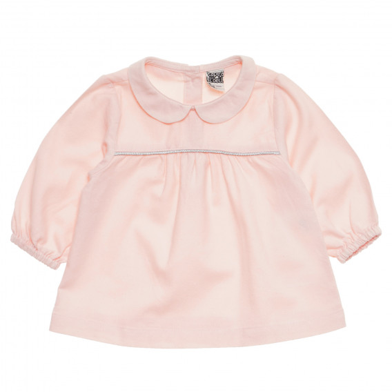 Памучна рокля с дълъг ръкав за бебе за момиче розова Tape a l'oeil 170734 