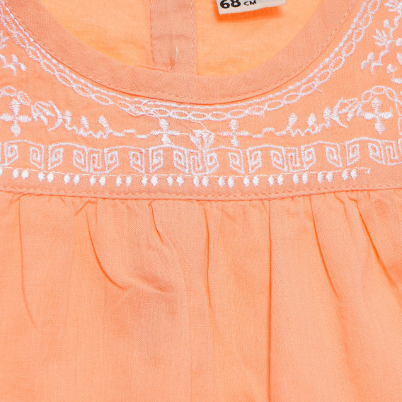 Памучна рокля с дълъг ръкав за бебе за момиче оранжева Tape a l'oeil 170775 2