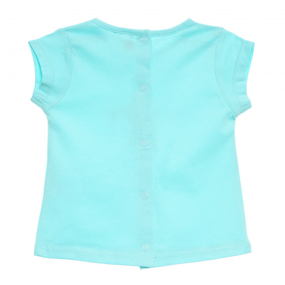 Памучна тениска с щампа за бебе момиче, зелена Tape a l'oeil 170880 4