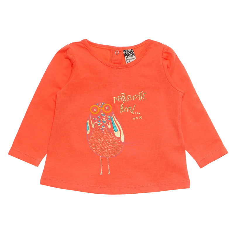 Памучна рокля за бебе за момиче оранжева  171006