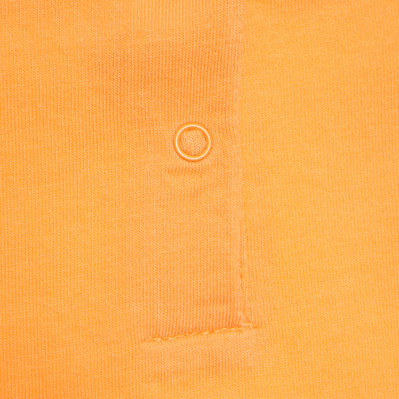 Памучна блуза с дантелени къси ръкави за бебе, оранжева Tape a l'oeil 171012 3
