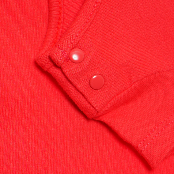 Памучна тениска за бебе за момиче червена Tape a l'oeil 171032 3