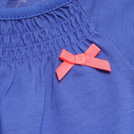 Памучна блуза с оранжева панделка за бебе, синя Tape a l'oeil 171063 2