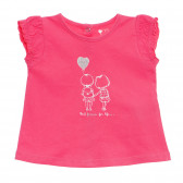 Памучна тениска за бебе за момиче розова Tape a l'oeil 171066 