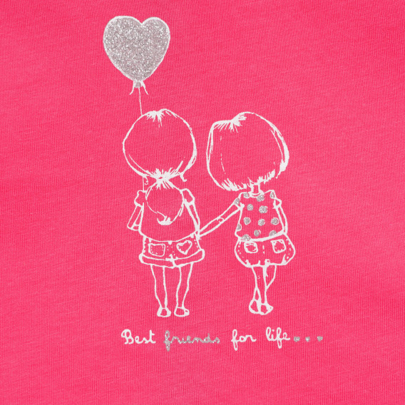 Памучна тениска за бебе за момиче розова Tape a l'oeil 171067 2