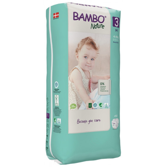 Еко пелени, Tall Pack, размер 3, 52 бр. Bambo Nature 171188 