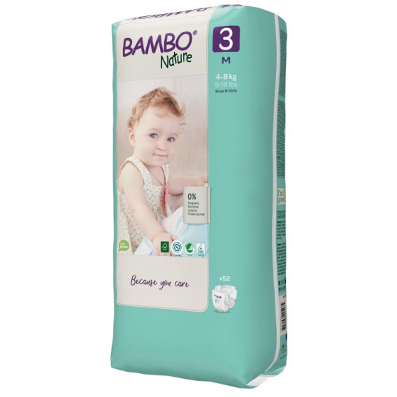 Еко пелени, Tall Pack, размер 3, 52 бр. Bambo Nature 171191 3