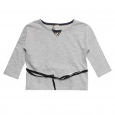 Памучна блуза за бебе за момиче сива Tape a l'oeil 171266 