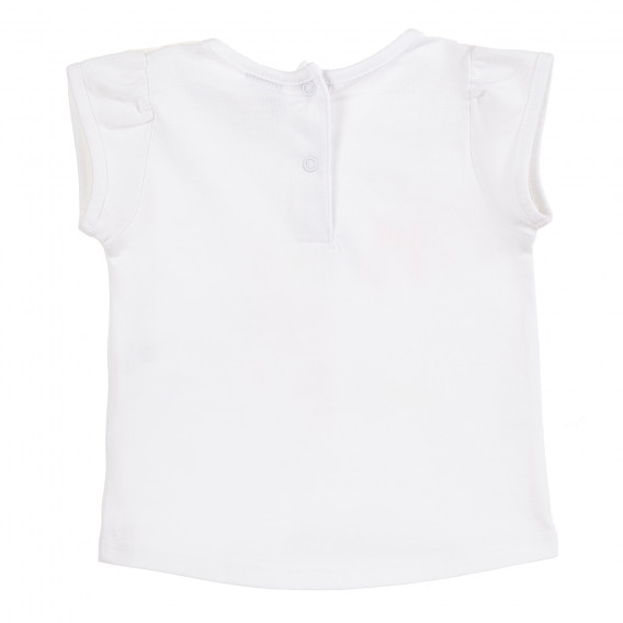 Памучна блуза с къс ръкав и надпис за бебе, бяла Tape a l'oeil 171292 4