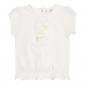 Памучна тениска за бебе момиче бяла Tape a l'oeil 171309 
