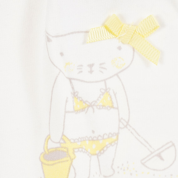 Памучна тениска за бебе момиче бяла Tape a l'oeil 171310 2
