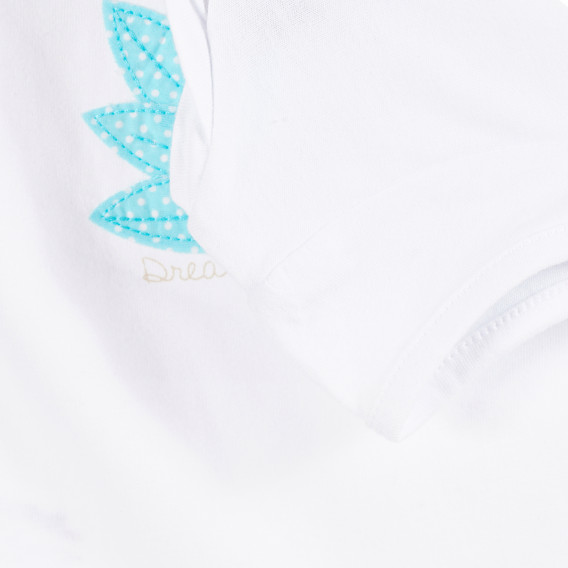 Памучна тениска с апликация за бебе, бяла Tape a l'oeil 171355 3