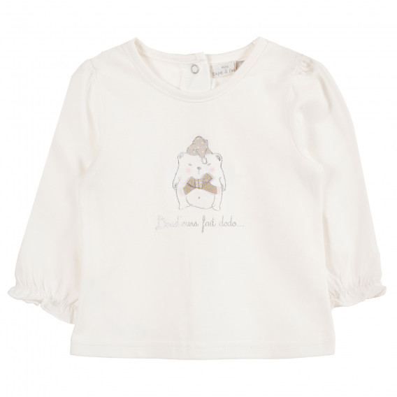 Памучна блуза с графичен принт за бебе за момиче бяла Tape a l'oeil 171357 