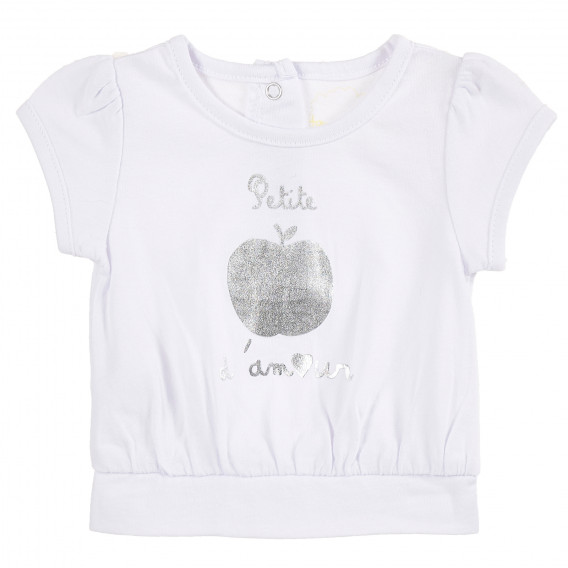 Памучна блуза за бебе за момиче бяла Tape a l'oeil 171385 