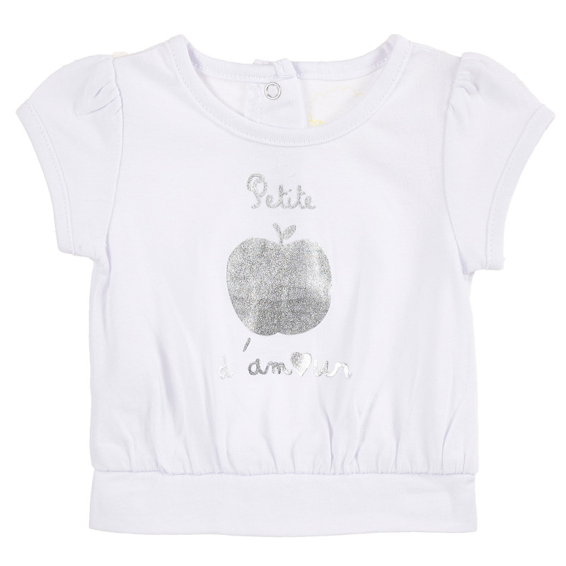 Памучна блуза за бебе за момиче бяла  171385