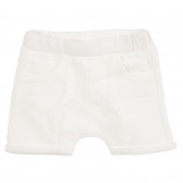 Памучни къси панталони за бебе за момиче бели Tape a l'oeil 171413 