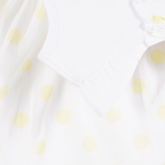 Памучна рокля за бебе за момиче бяла Tape a l'oeil 171419 2