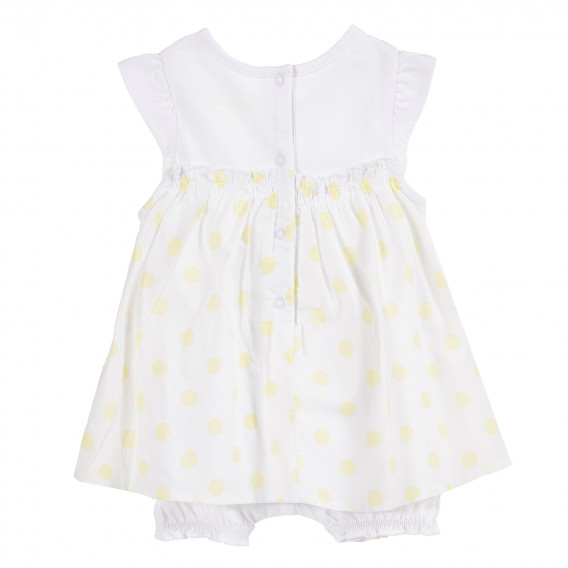 Памучна рокля за бебе за момиче бяла Tape a l'oeil 171420 4
