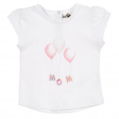 Памучна тениска за бебе за момиче бяла Tape a l'oeil 171429 