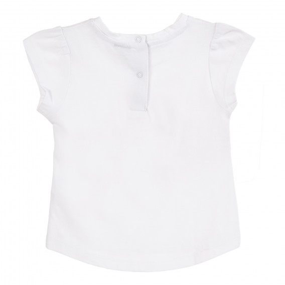 Памучна тениска за бебе за момиче бяла Tape a l'oeil 171432 4