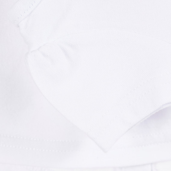Памучна тениска за бебе момиче бяла Tape a l'oeil 171435 3