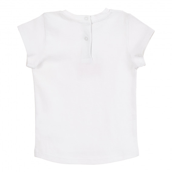 Памучна тениска за бебе за момиче бяла Tape a l'oeil 171444 4