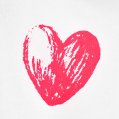 Памучна тениска с щампа сърца за беб, бяла Tape a l'oeil 171462 2