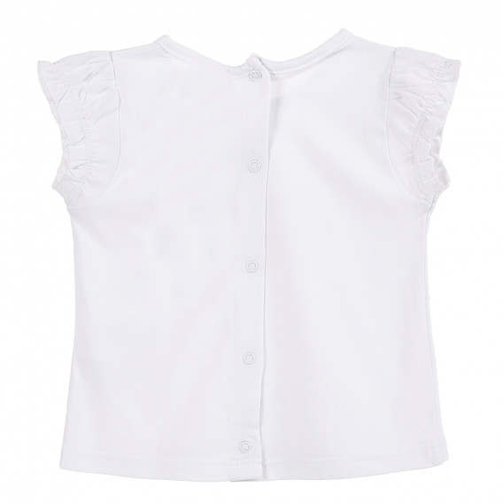 Памучна блуза с къс ръкав за бебе за момиче бяла Tape a l'oeil 171468 4