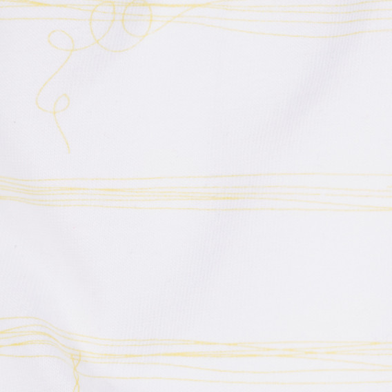 Памучен раиран потник за бебе  в бяло и жълто Tape a l'oeil 171502 2