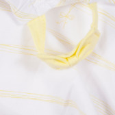 Памучен раиран потник за бебе  в бяло и жълто Tape a l'oeil 171503 3