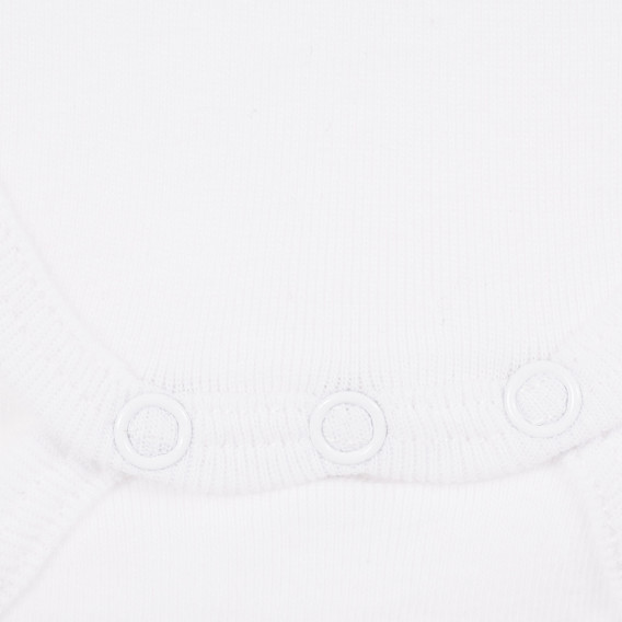 Памучно боди с дълъг ръкав за бебе за момиче бяло Tape a l'oeil 171570 3