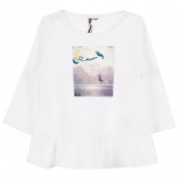 Памучна рокля за бебе за момиче бяла Tape a l'oeil 171624 