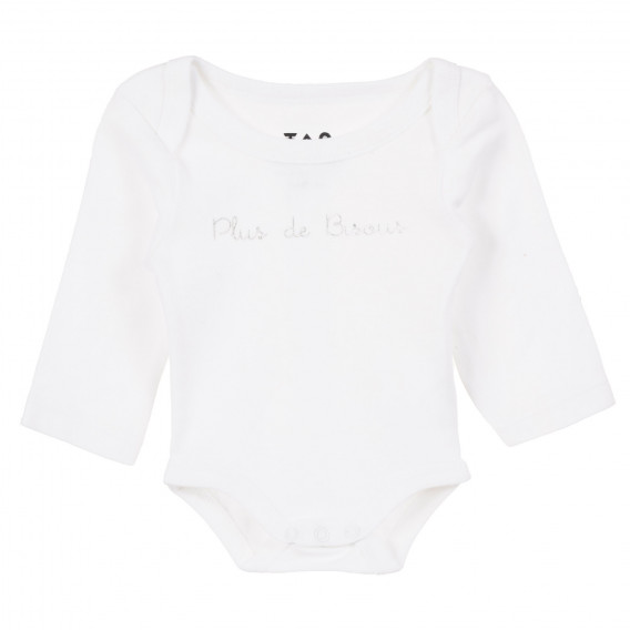 Памучно боди с графичен принт за бебе за момиче бяло Tape a l'oeil 171672 