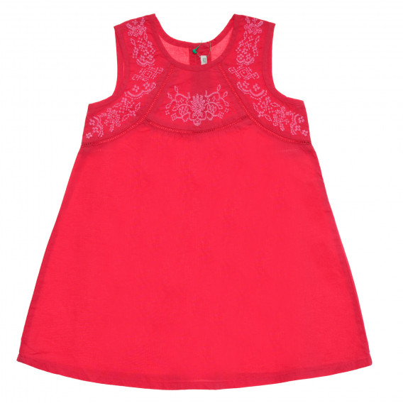Памучен комплект от рокля и гащички за бебе за момиче розов Benetton 171791 5