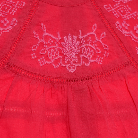 Памучен комплект от рокля и гащички за бебе за момиче розов Benetton 171792 6