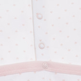 Памучен гащеризон за бебе в бяло и розово Benetton 171850 3