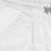 Памучен панталон за бебе за момиче бял Tape a l'oeil 172199 3