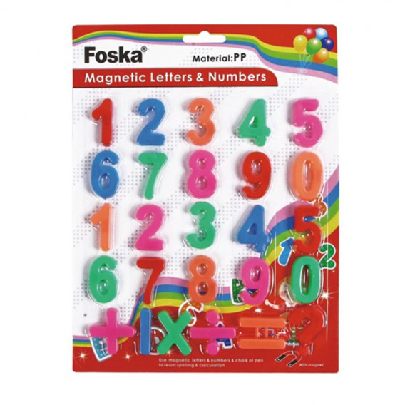 Магнитни цифри и знаци, 26 броя Foska 172411 