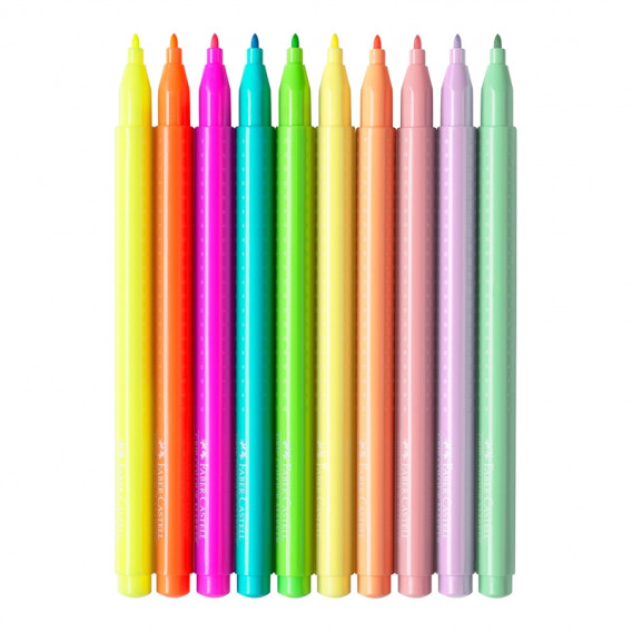 Флумастери Grip, 5 цвята неон и 5 цвята пастел Faber Castell 172424 2