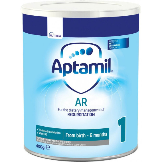 Мляко за кърмачета Aptamil AR 1 против повръщане и оригване от 0-6 месеца, кутия 400 гр. Milupa 173083 