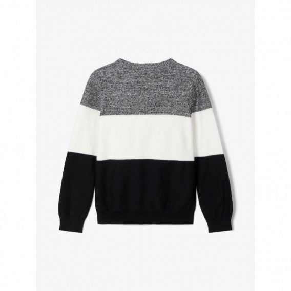 Пуловер от органичен памук в черно и сиво за момче Name it 173156 3