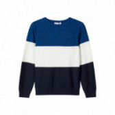 Пуловер от органичен памук в синьо и бяло за момче Name it 173157 