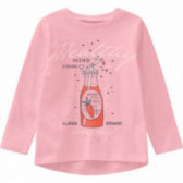 Памучна блуза с дълъг ръкав и щампа за момиче розова Name it 173211 