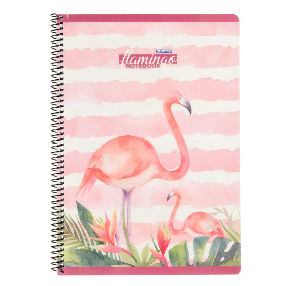 Тетрадка Flamingo, A 4, 80 листа, широки редове, розов Gipta 173303 
